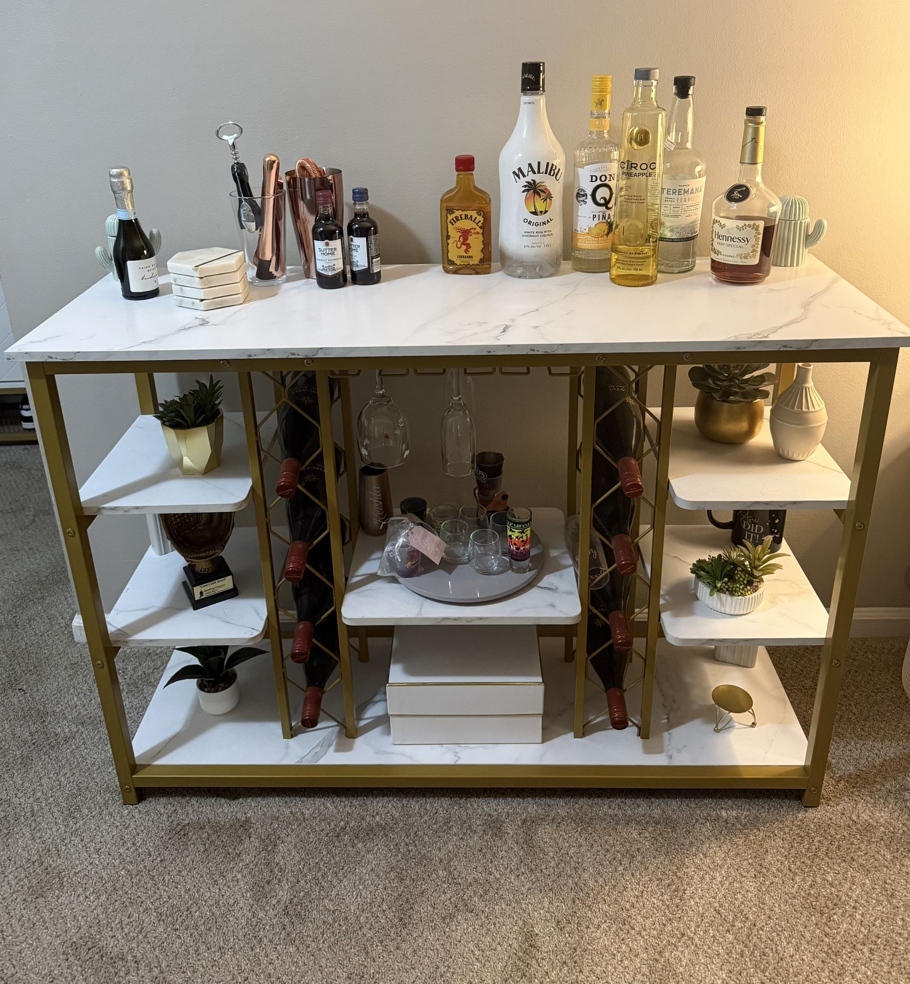 Gold & Marble Bar Table