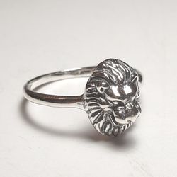 Lion Head Silver Ring