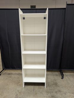 White Four-Shelf Storage Bookcase