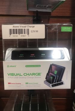 Atomic Visual Charge 4 Port USB Desktop Charge Station