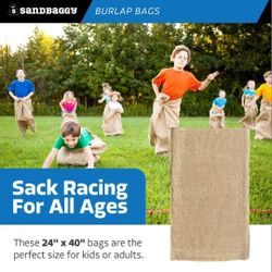 NEW - Burlap SAK RACE BAGS OR MORE!