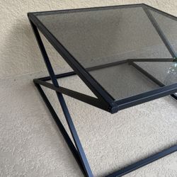 Tinted Glass Top Coffee Table w/ Metal Frame - NEW - Size in Pics $30 