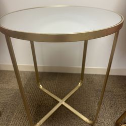 Gold round end table 