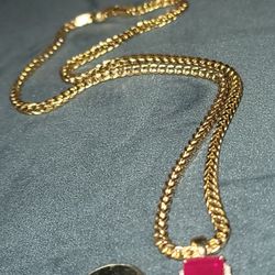 REAL GOLD FRANCO WITH DIAMOND PENDENT 