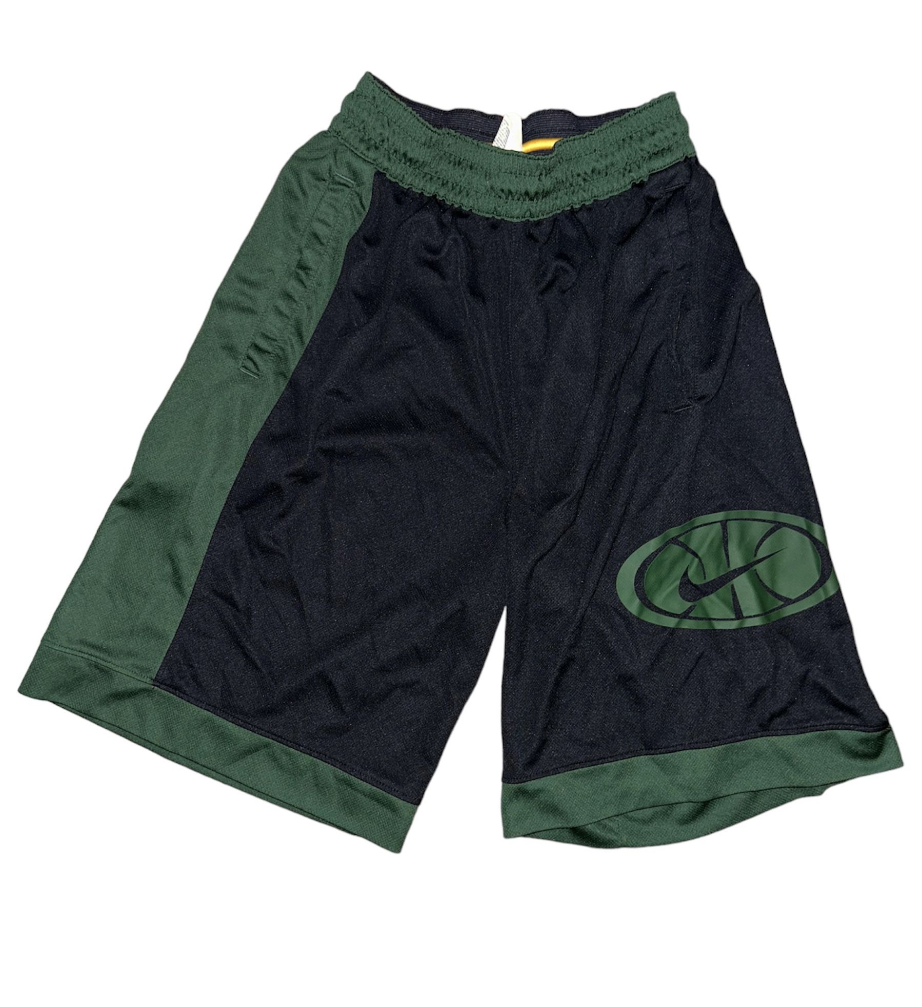 Nike Basketball Green / Black Athletic Shorts Ball Big Logo Mens Small