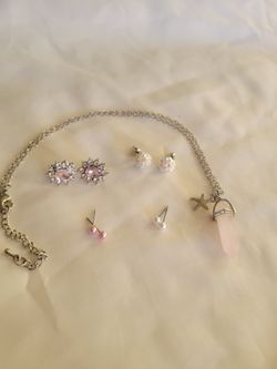 Pink Stone & Starfish Necklace