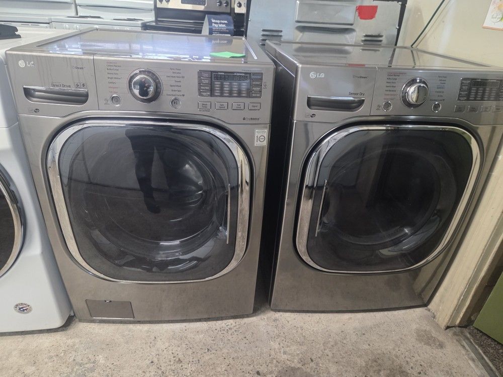 Lg Front Load Washer And Dryer Electric Set With Steam In Both Warranty Financing True Snap If You Qualify 
