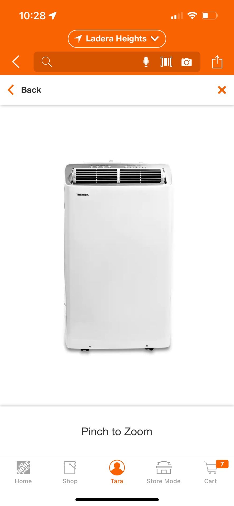 Toshiba 14,000 BTU,  Wi-Fi Quiet, Portable Air Conditioner w/Heat 