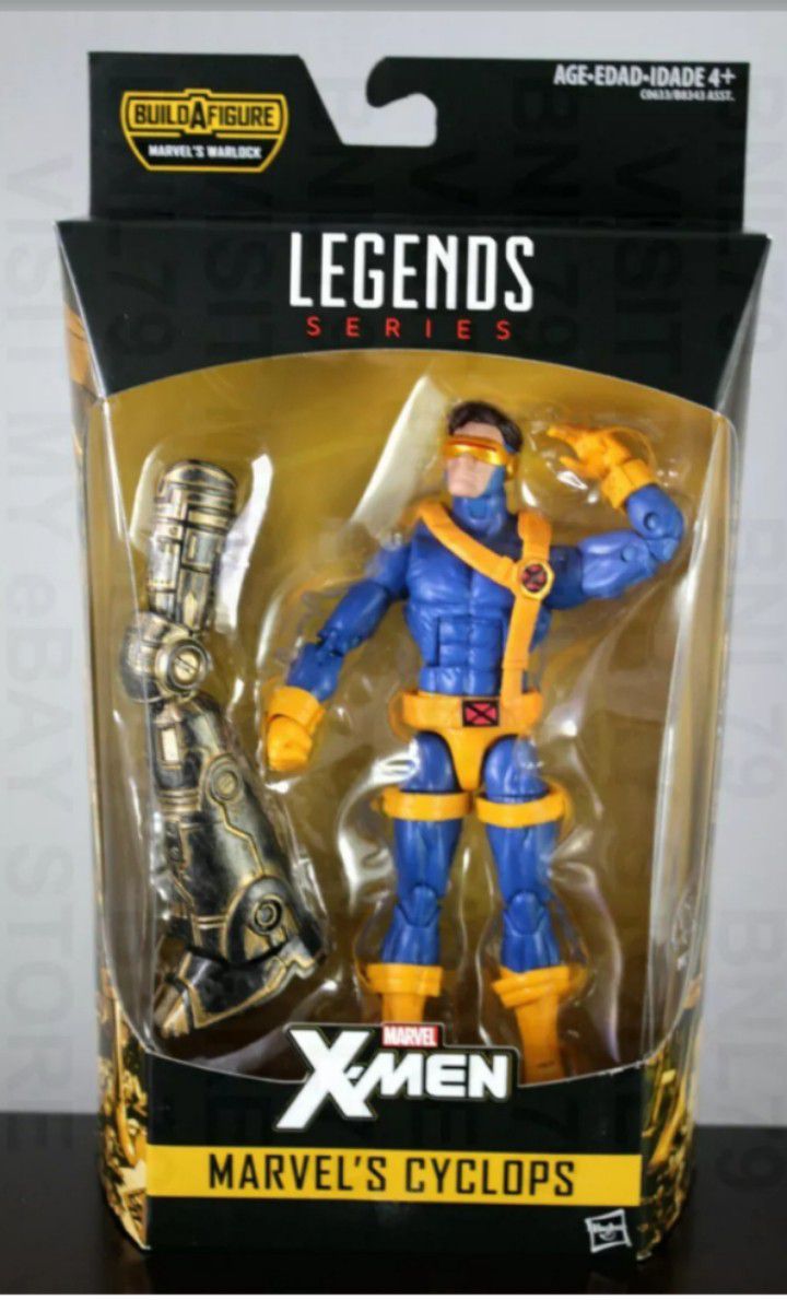 Marvel Legends Jim Lee X-Men Cyclops Collectible Action Figure Toy with Warlock Build a Figure Piece