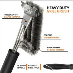 New BBQ Grill Brush and Scraper 18", Stainless Steel Cleaning Brush for Gas, Charcoal, Porcelain, Cast Iron, All Grilling Grates, $25 Or Best Offer 