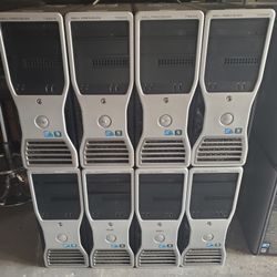 Lot Of 8x Dell Precision T3500 Workstation PC, 500GB HDD,  4GB RAM Memory,  Power Cords. 
