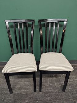 Coaster Fine Furniture Black Dining Chairs with Striped Cushions (set of 4)