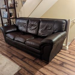 Brown Leather Couch $300