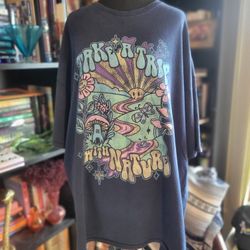 DOM Take A Trip With Nature Mens Navy Blue Crew Neck Graphic T-shirt Size 3XL