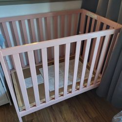 Dream On Me Pink Mini Crib