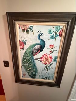 Framed Peacock Wall Art – Large Statement Piece