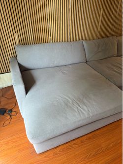 Living Spaces - Grand Down IV Grey 139" Fabric 2 Piece Sectional With Left Arm Facing Oversized Chaise
