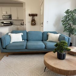 Article teal mid-century Sofa / Couch