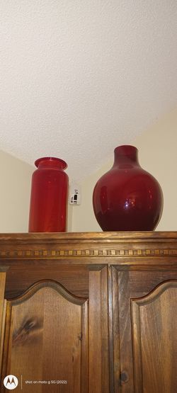 Red Blown Glass Vases