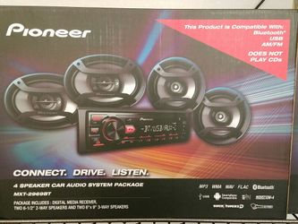 Pioneer Bluetooth Car Stereo Receiver Bundle with Two 6.5