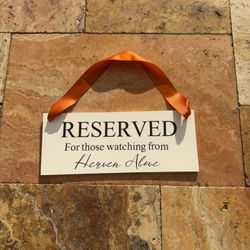 Reserved Seating Signs