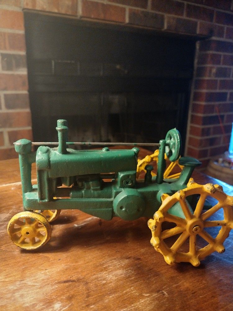 John deere op cast iron cheap toy tractor