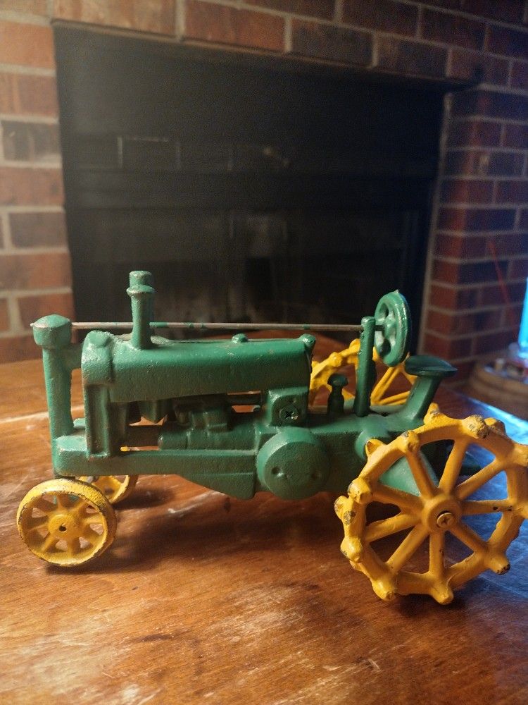 Vintage 1980’s Cast Iron "John Deere OP Tractor" Toy “Heavy”