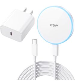 MagSafe Charger 25W Magnetic Wireless Charger Fast Charging Pad with 30W Adapter&4.2FT Type C Cable