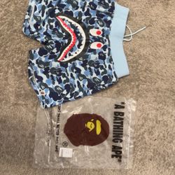 Light Blue Bape Camo Shorts