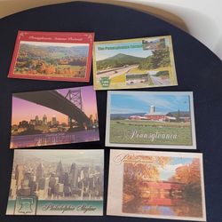 Set Of 6 Pennsylvania Postcards