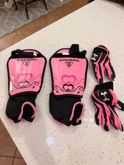 Vizari Soccer Shin Guards & Under Armour Gloves