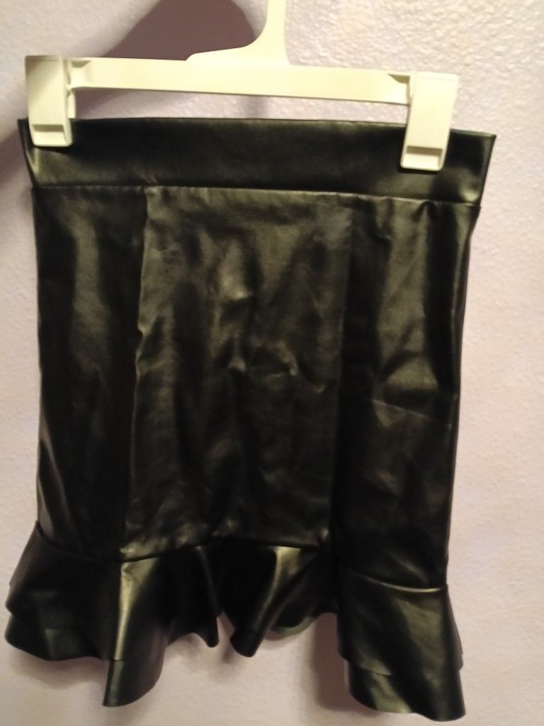 Black Leather Mini Skirt