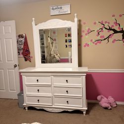 White Dresser with Mirror $120 OBO
