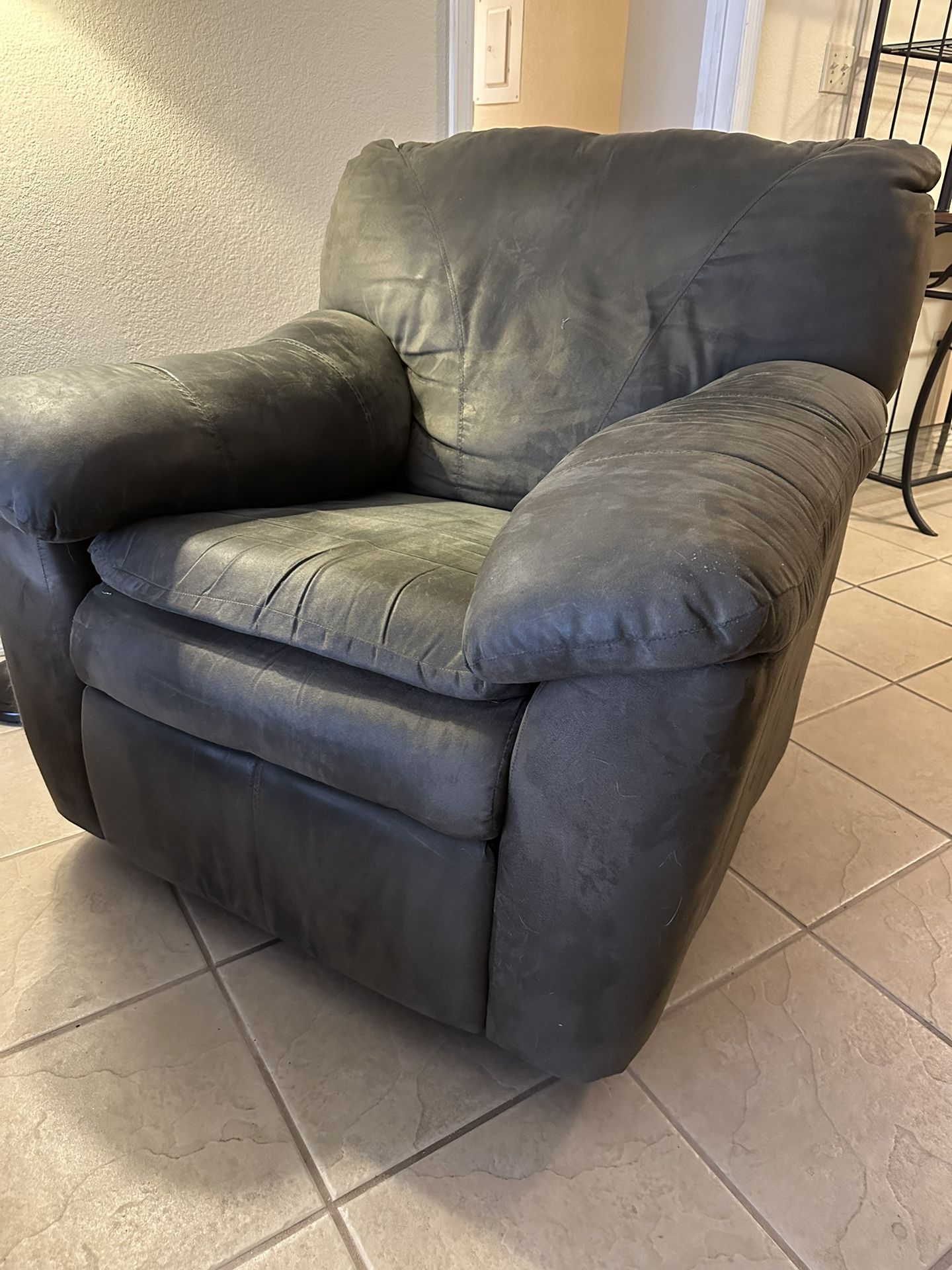 Faux suede oversize Recliner  chair