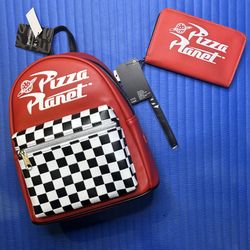 Loungefly Disney Pixar Toy Story Pizza Planet Mini Backpack & Matching Wallet - BOTH NWTs  