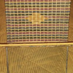 Mid Century Modern Woven Wicker Magazine Rack