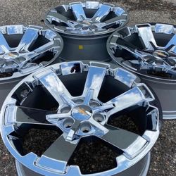 22” GMC SIERRA YUKON DENALI WHEELS RIMS CHEVROLET CHEVY SILVERADO SUBURBAN WE FINANCE SET NEW CHROME 