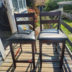 Two Tall Counter Height Chairs 