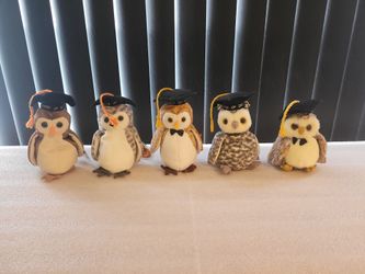 Ty Beanie Baby Graduation Owl Plush Set of 5