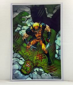 Marvel Wolverine  VS Incredible Hulk Art Print Signed Mike Miller Comic Poster 