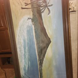 1970s Oil Painting Diamond Head