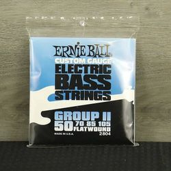 Ernie Ball 2804 Flatwound Group II Electric Bass Strings (50-105) 2010s - Silver
