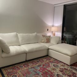 White New Cloud 4pc Sectional Couch