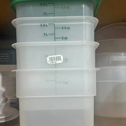 4-pack Brand New Cambro 4 Quart Square Food Storage Container with Lid
