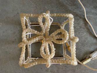 Vintage Holiday Decorations - lighted gift box
