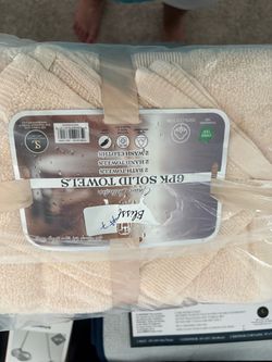 6-Piece Solid Towel Set 100% Cotton
