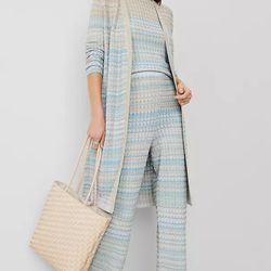 NEW - Ann Taylor Shimmer Ombré Blue Cardigan and Shell Top Set - Size  Small