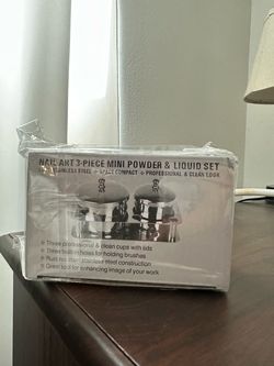 Nail Art 3-Piece Stainless Steel Powder & Liquid Set