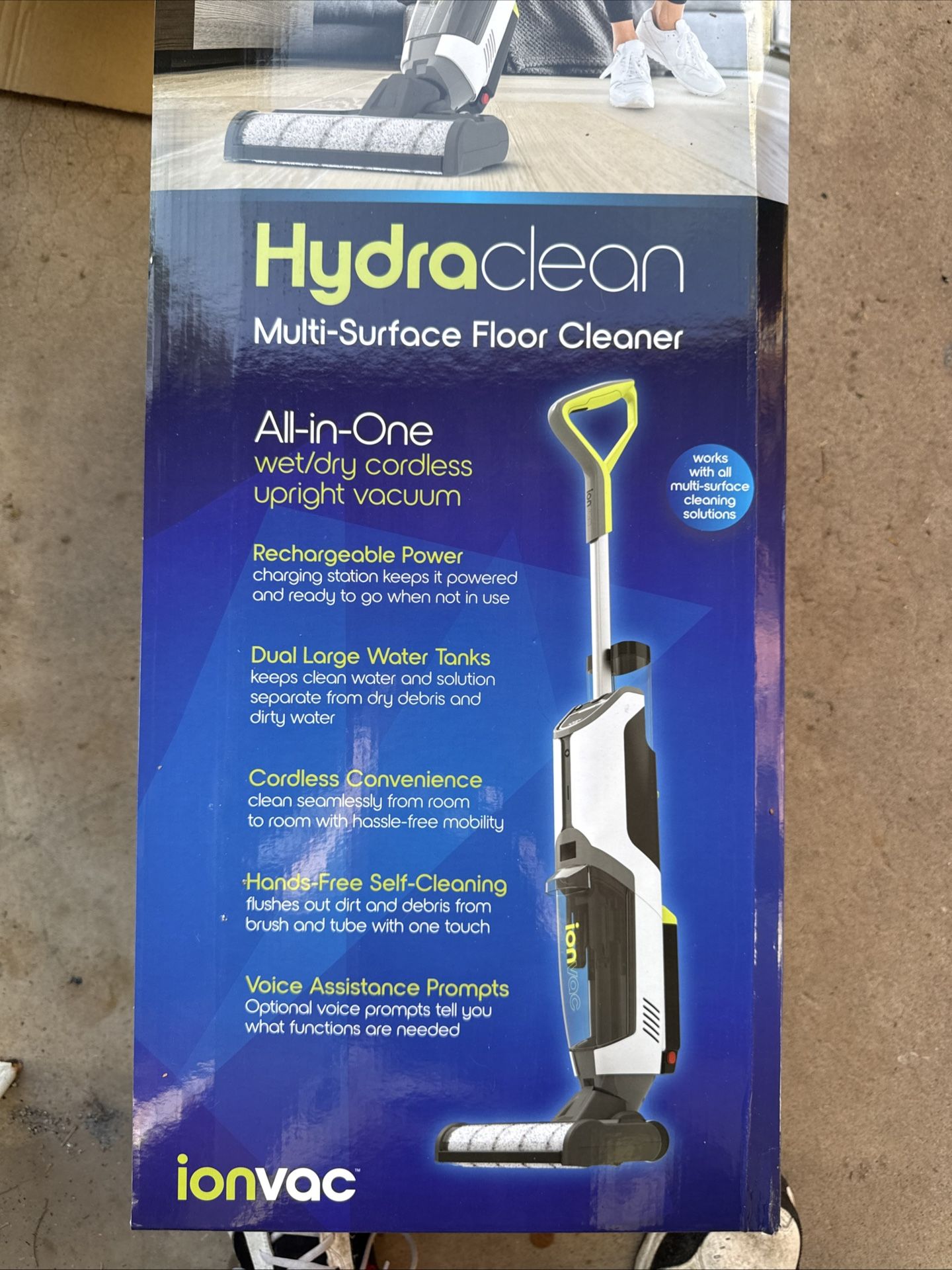 Ionvac Hydra Clean Multi Surface Floor Cleaner All In One Wet/dry Cordless Vacu