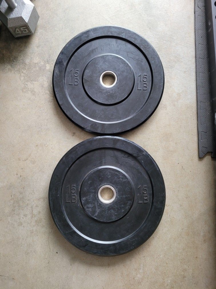 Olympic Bumper Plates (2x15Lbs) for $30 Firm (WALNUT 91789)